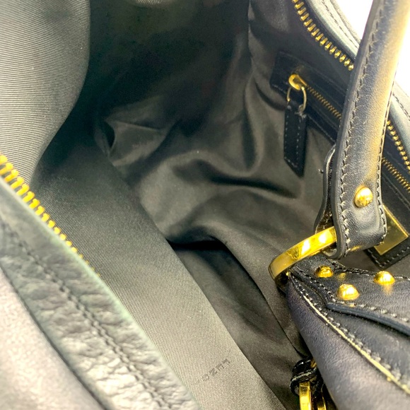 Auth Fendi Borsa Nero Calfskin Leather Bag Preloved Very Good Purse Satchel - Picture 7 of 16